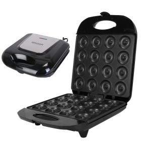 Mini Donut Maker Machine For Kids Snack Breakfast Desserts With 16 Doughnuts Holes Non Stick Coating Double-Side Heating Plates Overheating Protection (Option: Black)
