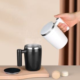 mugFully Automatic Stirring Cup 380ml; Portable Rechargeable Coffee Milk Mixed Magnetic Water Cup; Small Kitchen Appliances (model: White)